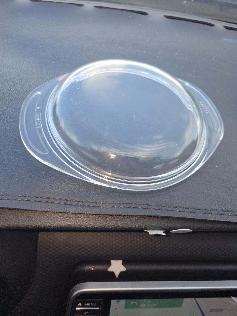 Pyrex Lid 682-C- 39 Clear Round Glass Tab Handles Vintage 6 3/4 Diameter AS IS